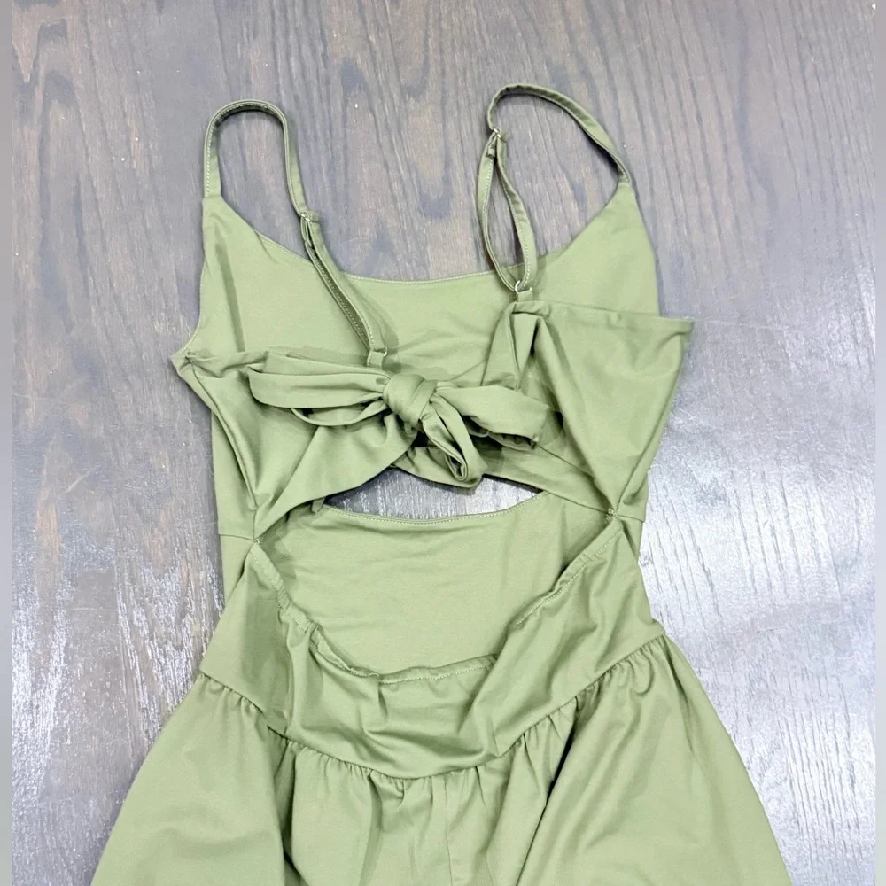 Cutout Strapless Jumpsuit in Light Green - Picture 6 of 8